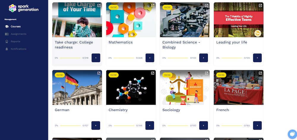Spark Generation online learning platform